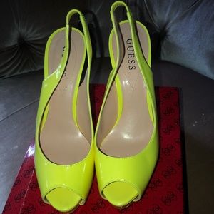 Guess Neon Lime Slingbacks